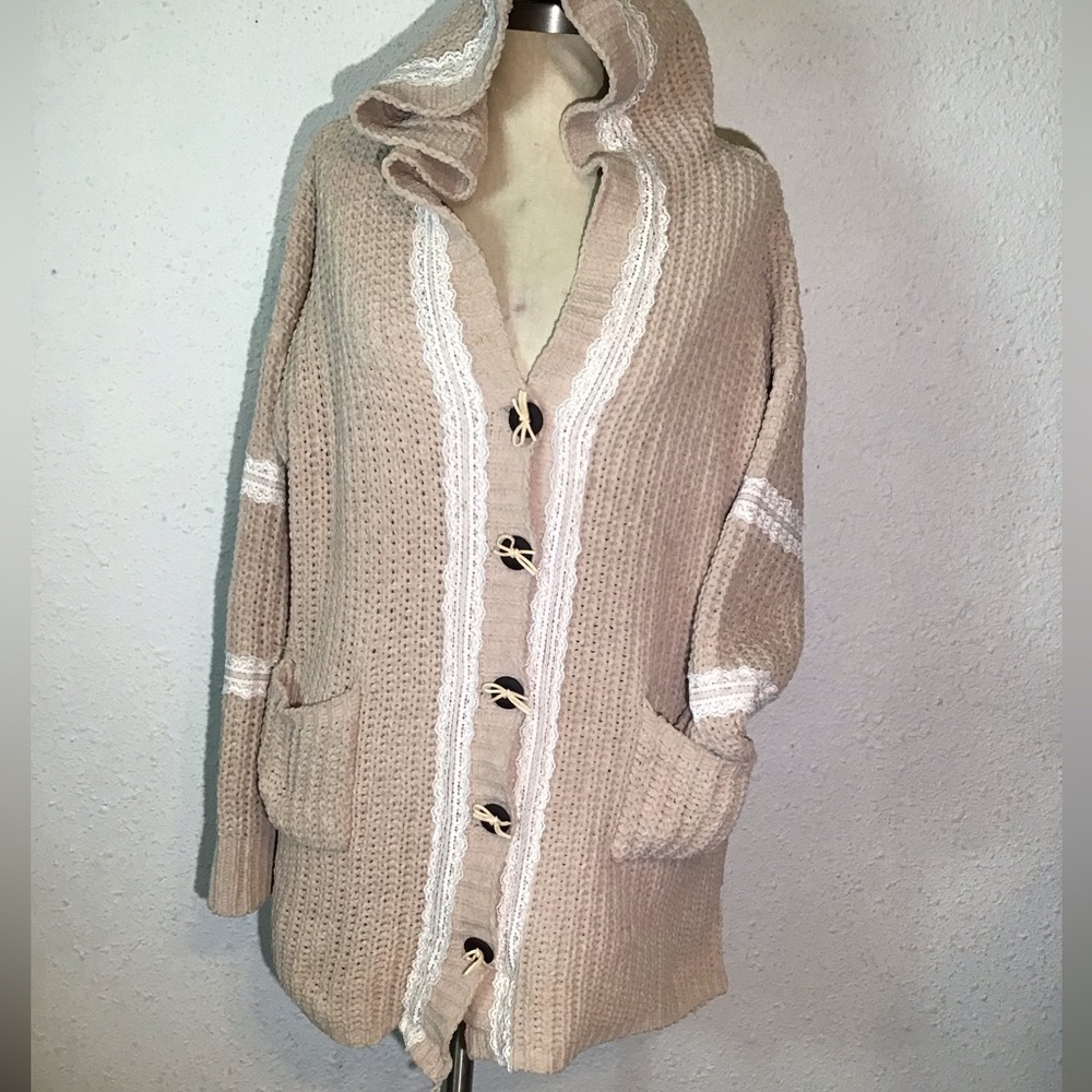 POL hoodie button up sweater size large